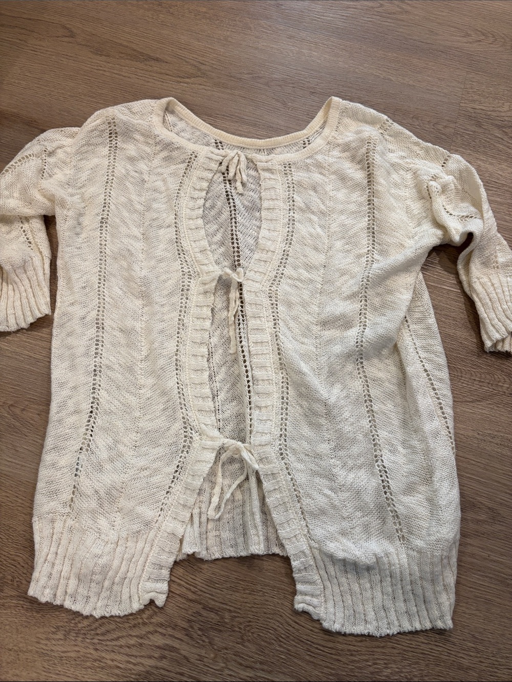 Anthropologie knitted knotted back sweater - lightweight and somewhat sheer